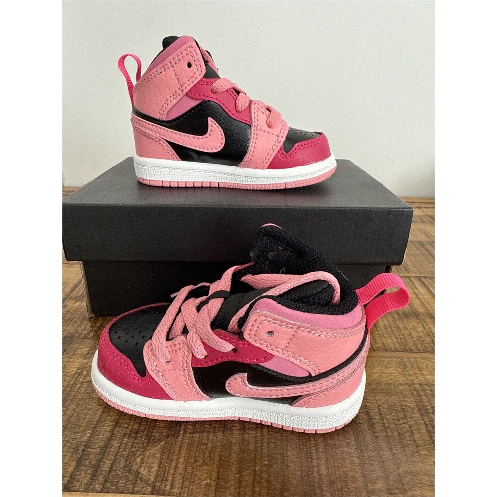 Nike Air Jordan 1 Mid TD 4C Coral Chalk Pink Pinksicle 640735-662 - Picture 8 of 8